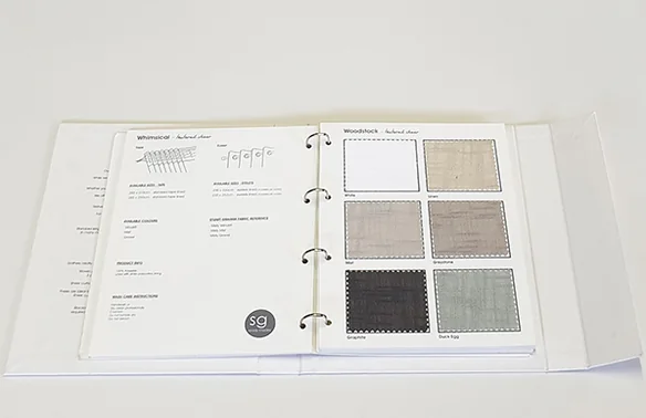 Sample cards with folder
